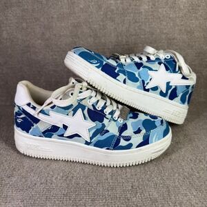 A Bathing Ape ABC Camo Mens 7 Blue  Low 20th Anniversary Streetwear